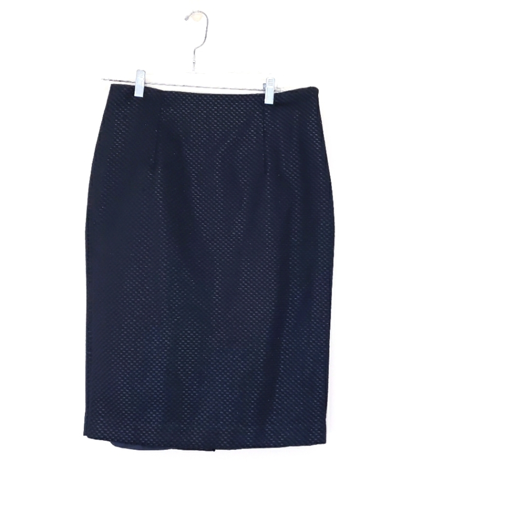 Worthington Sparkle Metallic Black Pencil Skirt Textured Shiny Size 12 NWOT